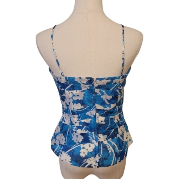 WHBM Blue & White Tropical Corset Top Size 4 - Picture 3 of 4